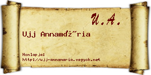 Ujj Annamária névjegykártya